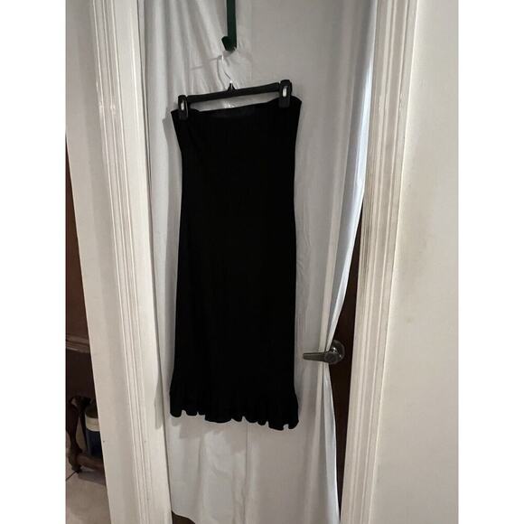 Vtg 90’s Ralph Lauren Black Label Black Strapless Minimalist Fitted Dress 6 - Picture 3 of 9